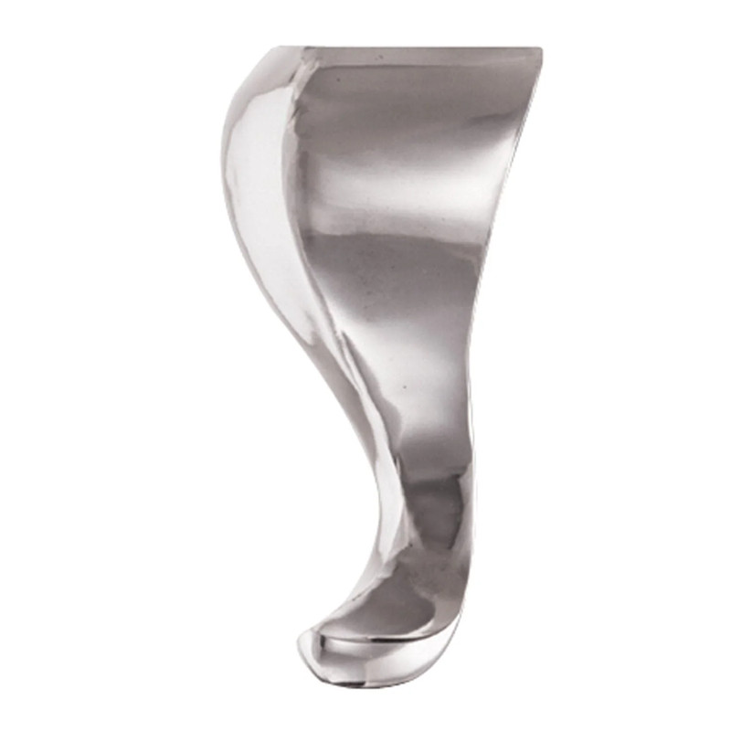 6" (152 mm)  Curved Furniture Leg Brushed Aluminum